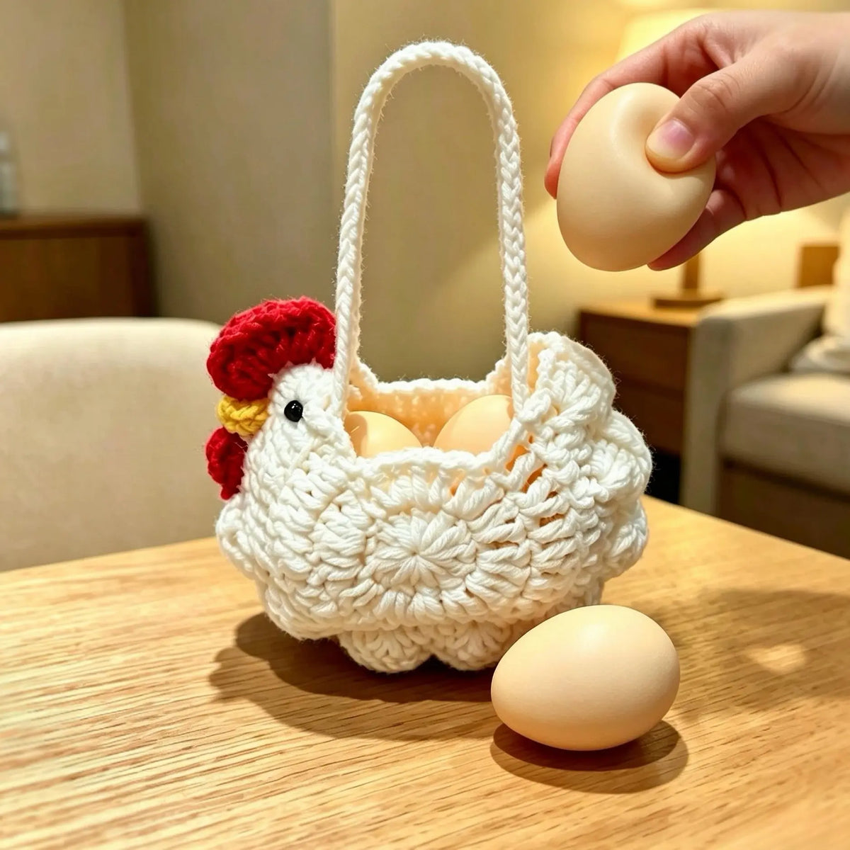Unisex Squishies Toys Set with Crocheted Chicken Basket, Slow-Rise Realistic Squeeze Toys, Stress Relief Sensory Fidget Items for Kids & Adults