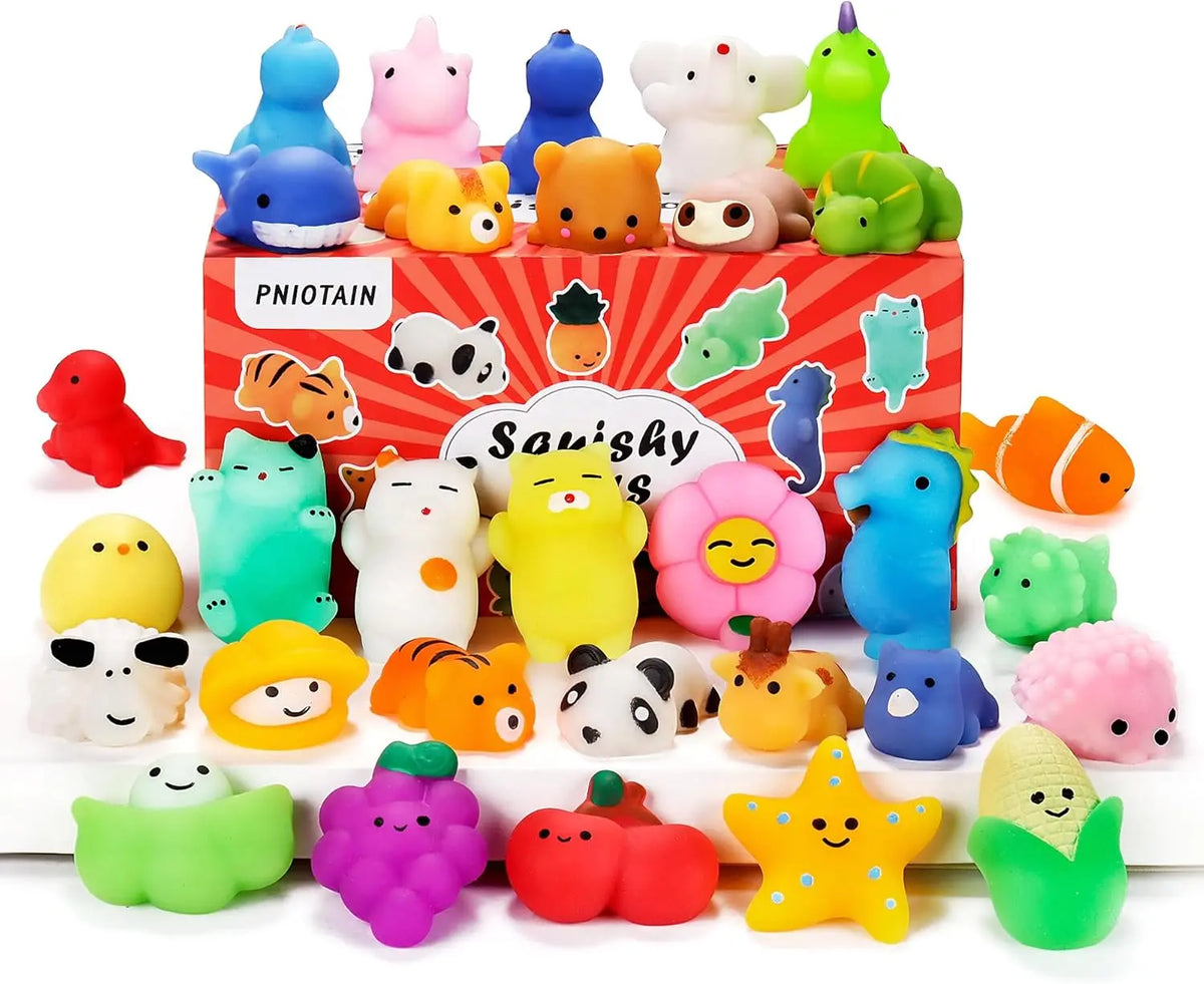 Valentine’S Day Gift That Makes Hearts Smile Squishy Toy Stress Relief 28Pcs for Girls 4-12 - Mochi Squishy Toy Treasure Box Toys for Classroom Prizes