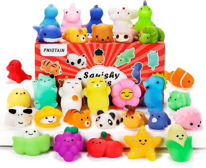 Valentine’S Day Gift That Makes Hearts Smile Squishy Toy Stress Relief 28Pcs for Girls 4-12 - Mochi Squishy Toy Treasure Box Toys for Classroom Prizes