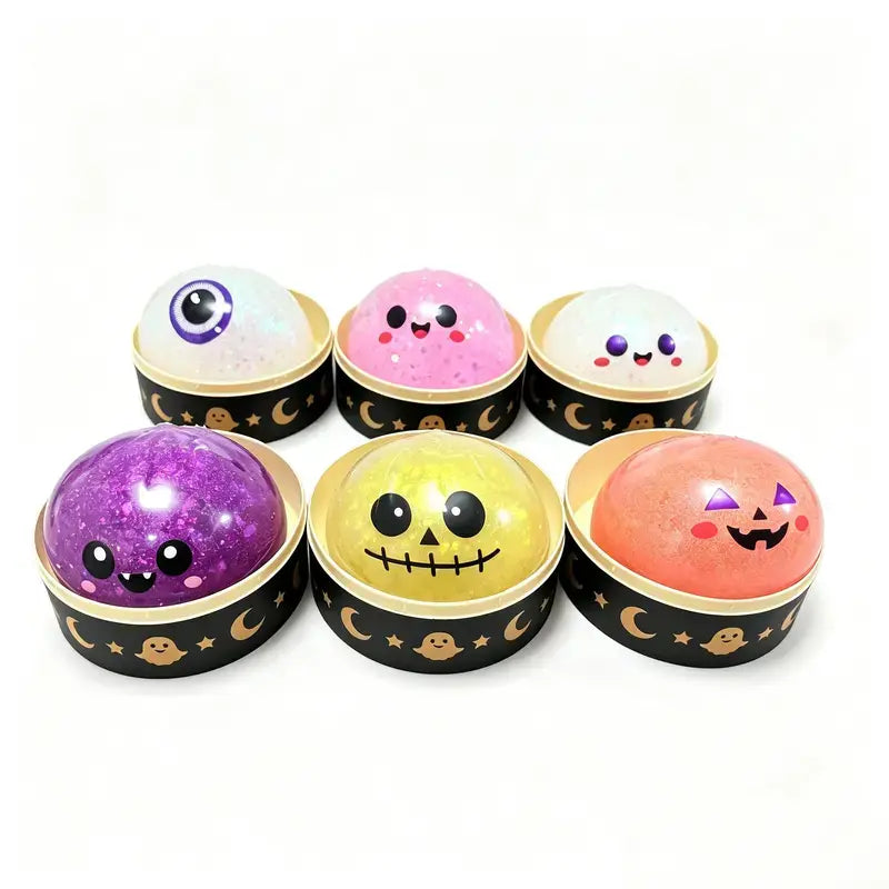 Halloween Cute Scary Ghost Maruko Squishy Squeeze Toy Set - Mini Portable Stress Fidget Item, Squishy Haul Sensory Kids Toy, Unique Whimsical Party Treat Bag Filler & Whimsical Gift, Fidgets,Sohochic