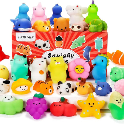 Valentine’S Day Gift That Makes Hearts Smile Squishy Toy Stress Relief 28Pcs for Girls 4-12 - Mochi Squishy Toy Treasure Box Toys for Classroom Prizes