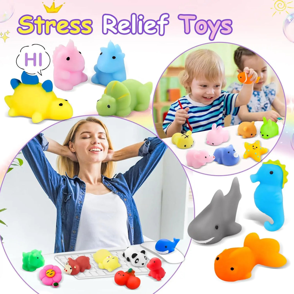 Valentine’S Day Gift That Makes Hearts Smile Squishy Toy Stress Relief 28Pcs for Girls 4-12 - Mochi Squishy Toy Treasure Box Toys for Classroom Prizes