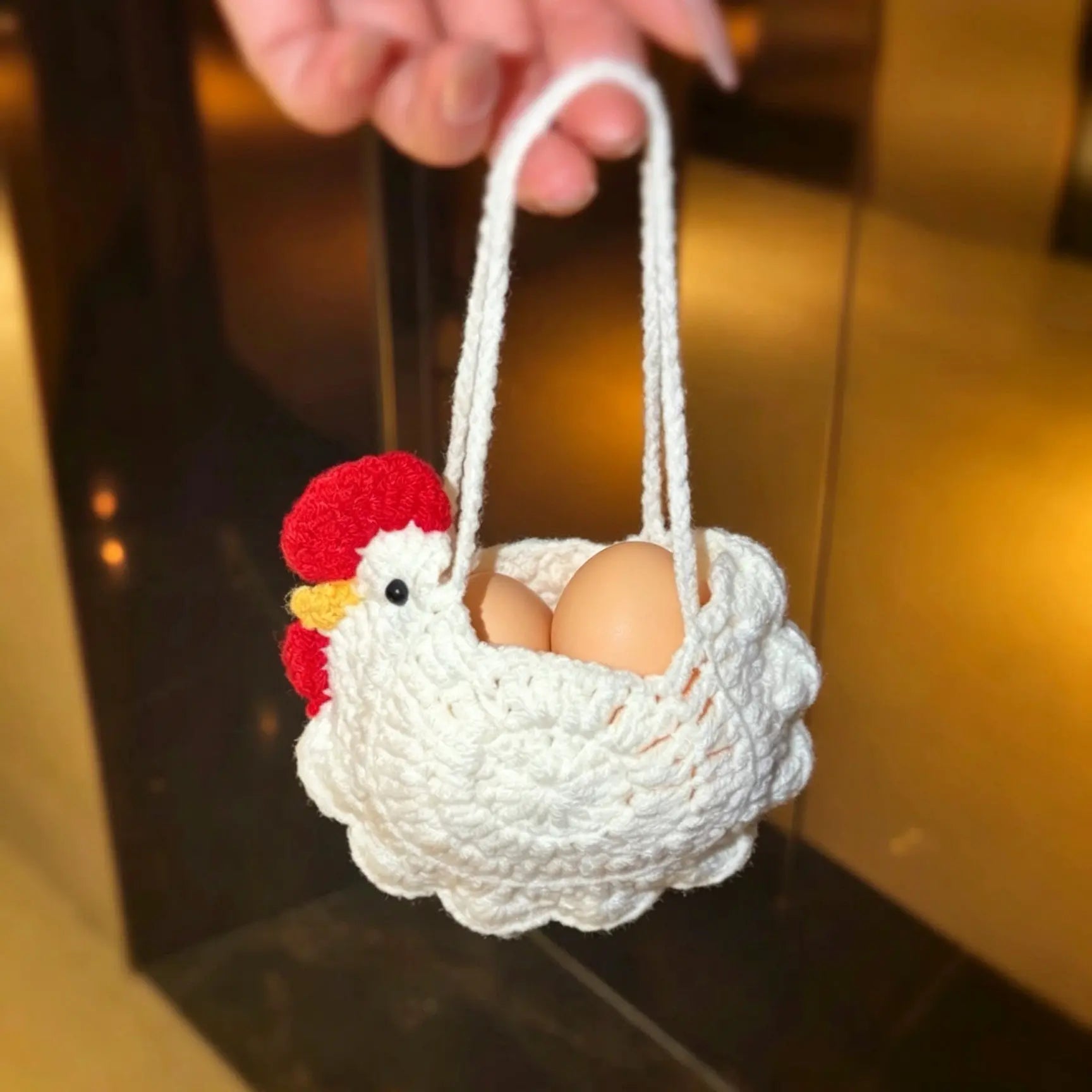 Unisex Squishies Toys Set with Crocheted Chicken Basket, Slow-Rise Realistic Squeeze Toys, Stress Relief Sensory Fidget Items for Kids & Adults