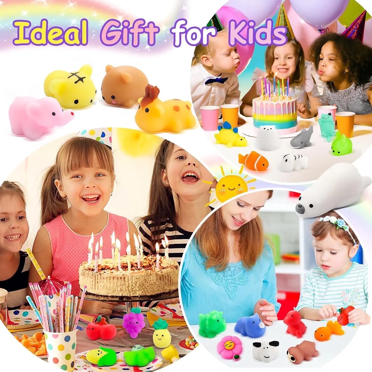 Valentine’S Day Gift That Makes Hearts Smile Squishy Toy Stress Relief 28Pcs for Girls 4-12 - Mochi Squishy Toy Treasure Box Toys for Classroom Prizes