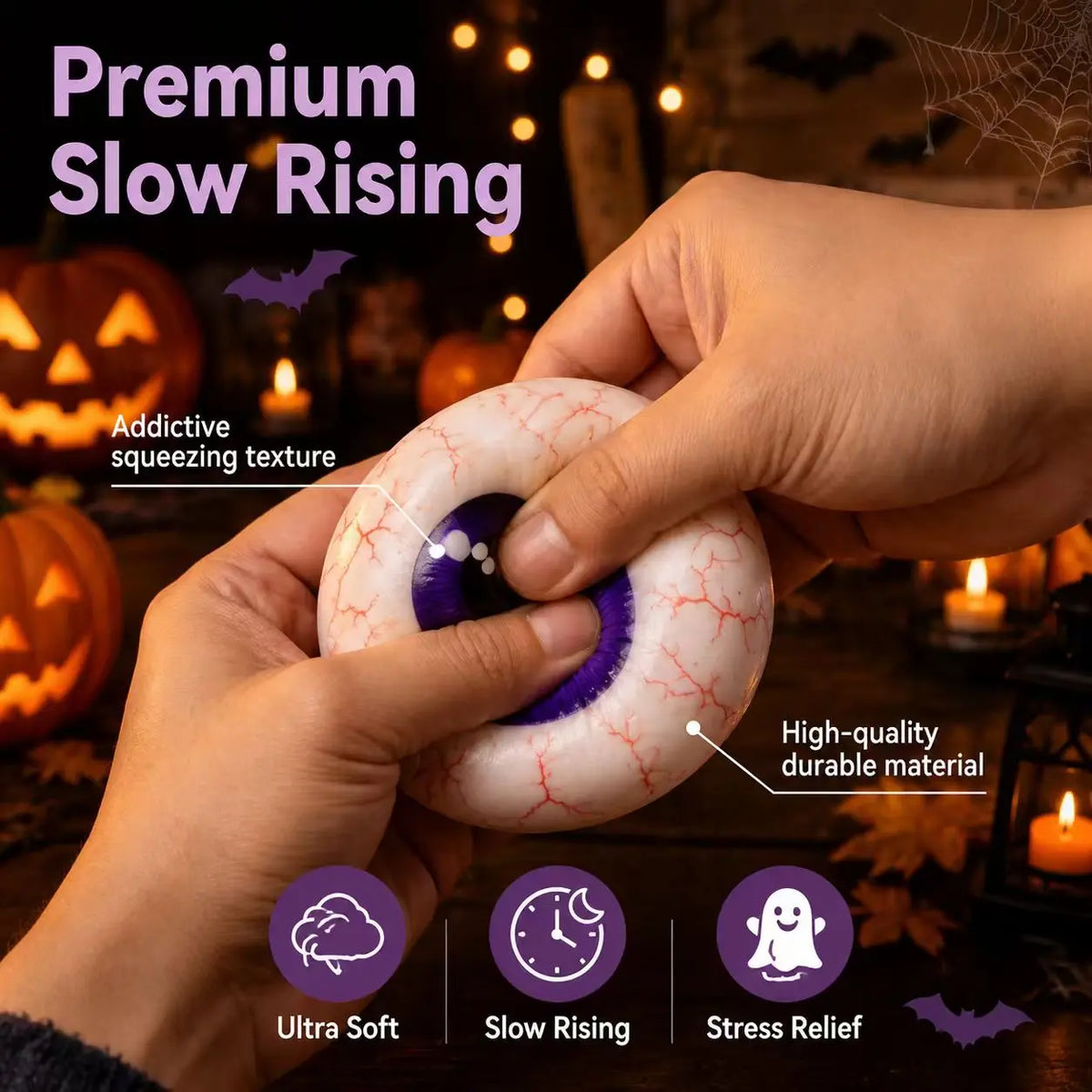 Halloween Cute Scary Ghost Maruko Squishy Squeeze Toy Set - Mini Portable Stress Fidget Item, Squishy Haul Sensory Kids Toy, Unique Whimsical Party Treat Bag Filler & Whimsical Gift, Fidgets,Sohochic